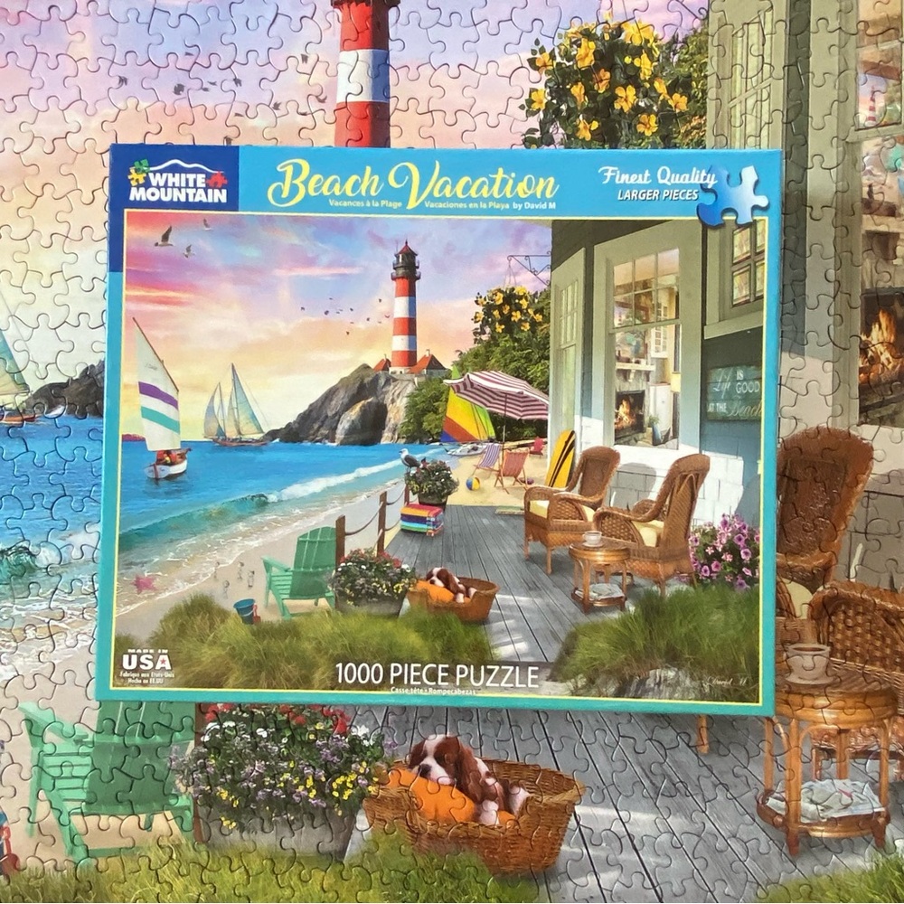 Beach Vacation Jigsaw Puzzle 1000 Piece White Mountain Complete